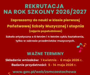 REKRUTACJA NA ROK SZKOLNY 2026/2027